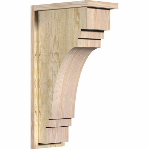 Ekena Millwork Pescadero Rough Sawn Corbel w/Backplate, Douglas Fir, 8"W x 14"D x 26"H COR08X14X26PEC01RDF - main